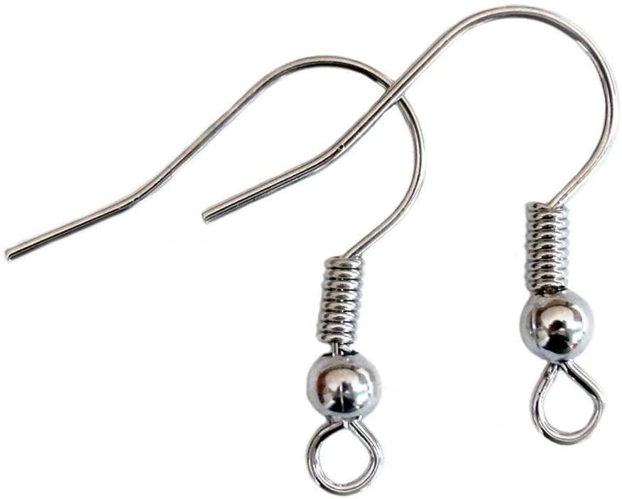 Earwire, 20mm w/ball & spring Surgical Steel 5 pr