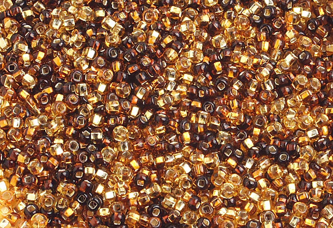 10-00007, Czech 22g Silver Lined Topaz Mix