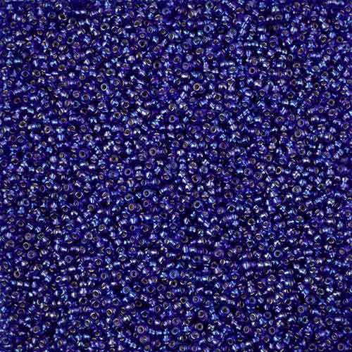 11-37059 Czech 22g Silver Lined Cobalt Blue Rainbow