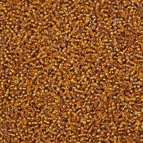 11-17059 Czech 22g Silver Lined Gold Rainbow