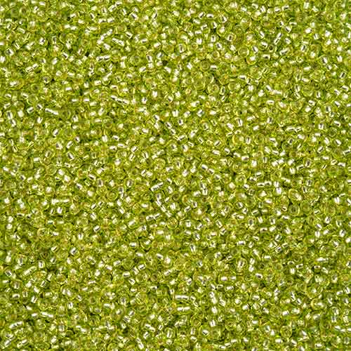 11-78653 Czech 22g Silver  Lined Light Green SOLGEL
