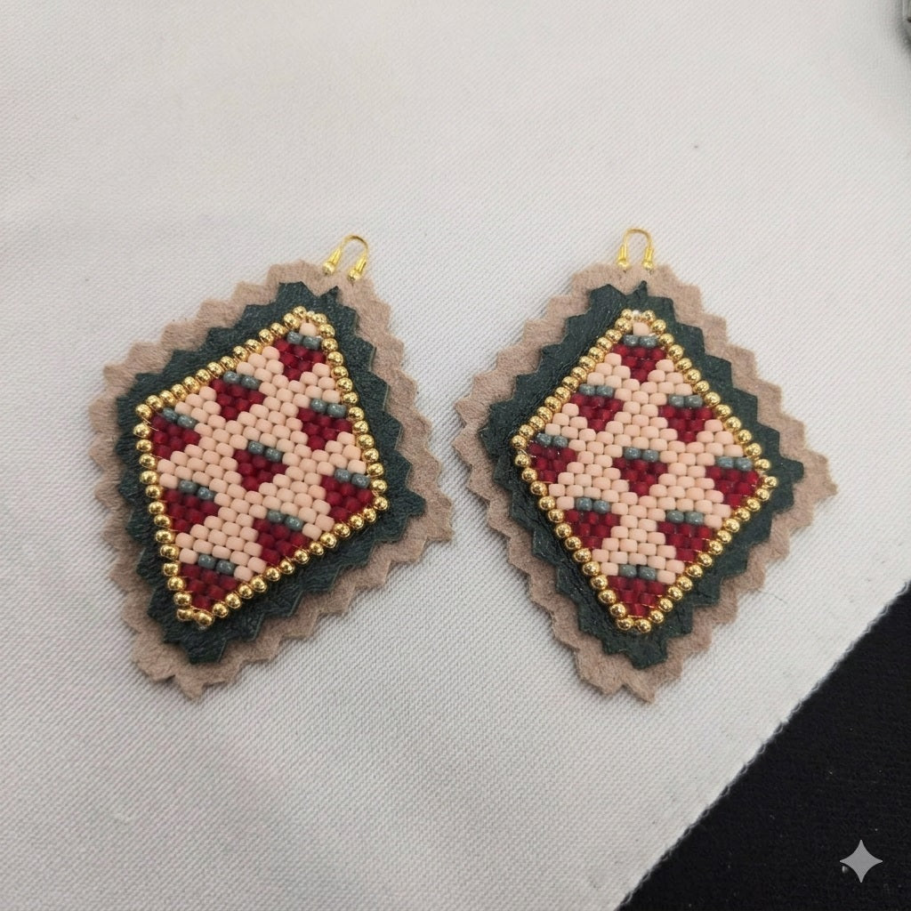 Workshop, Brick Stitch Strawberry Beaded Earrings
