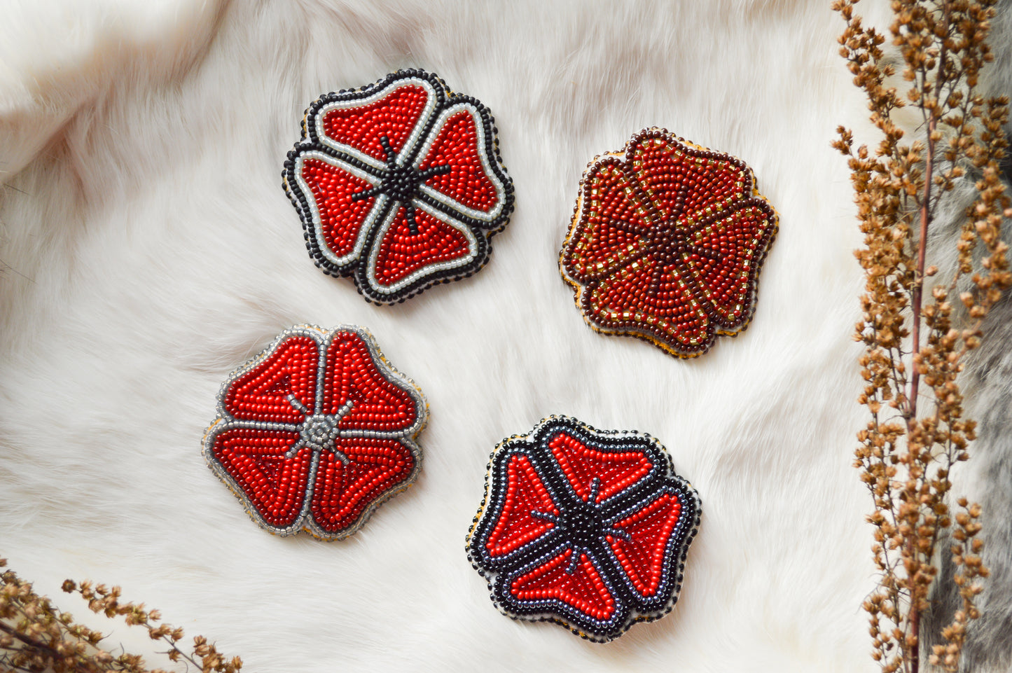 Workshop, Beaded Poppy Pin