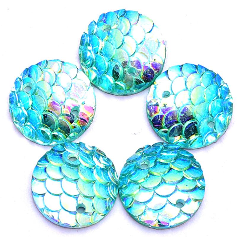 Resin Cab - Round Small, Fish Scale