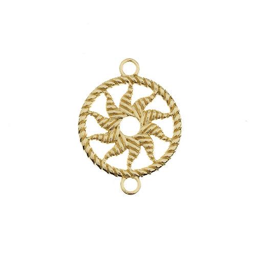 Beadwork Finding - Circle w/Sun, 16x21mm per pair - PoCo Inspired
