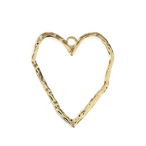 Beadwork Finding - Organic Heart, 33x38mm per pair - PoCo Inspired