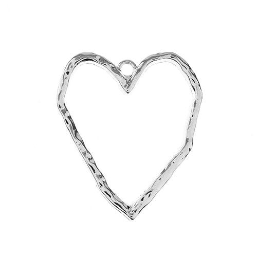 Beadwork Finding - Organic Heart, 33x38mm per pair - PoCo Inspired