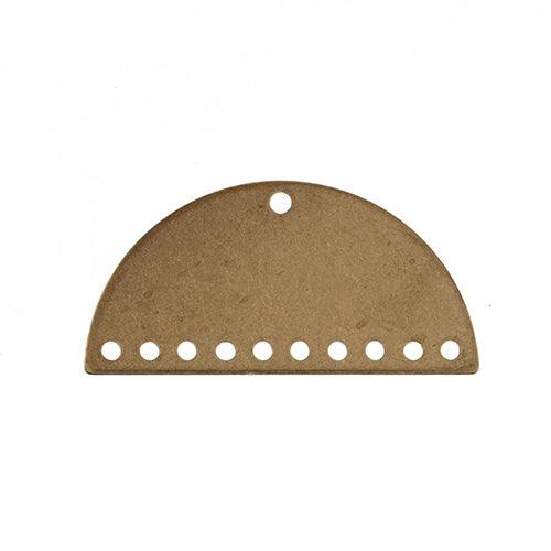 Beadwork Finding - Semicircle, 10+1 Holes, 30x15mm per pair - PoCo Inspired