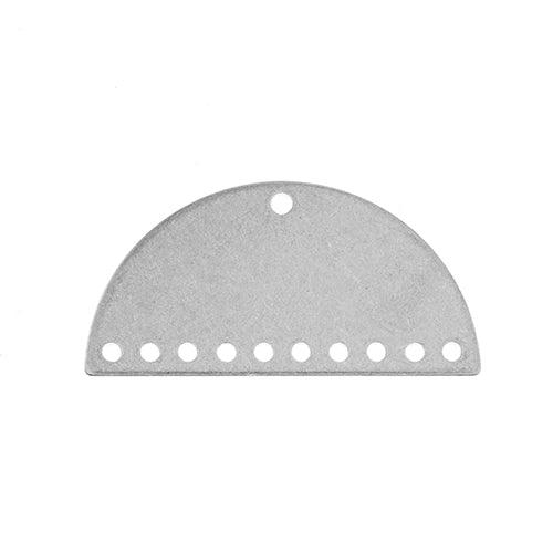 Beadwork Finding - Semicircle, 10+1 Holes, 30x15mm per pair - PoCo Inspired