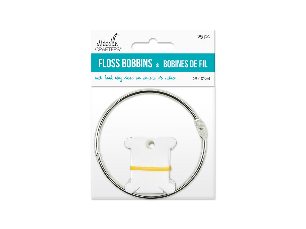 Floss Bobbins with Book Ring, 25pc