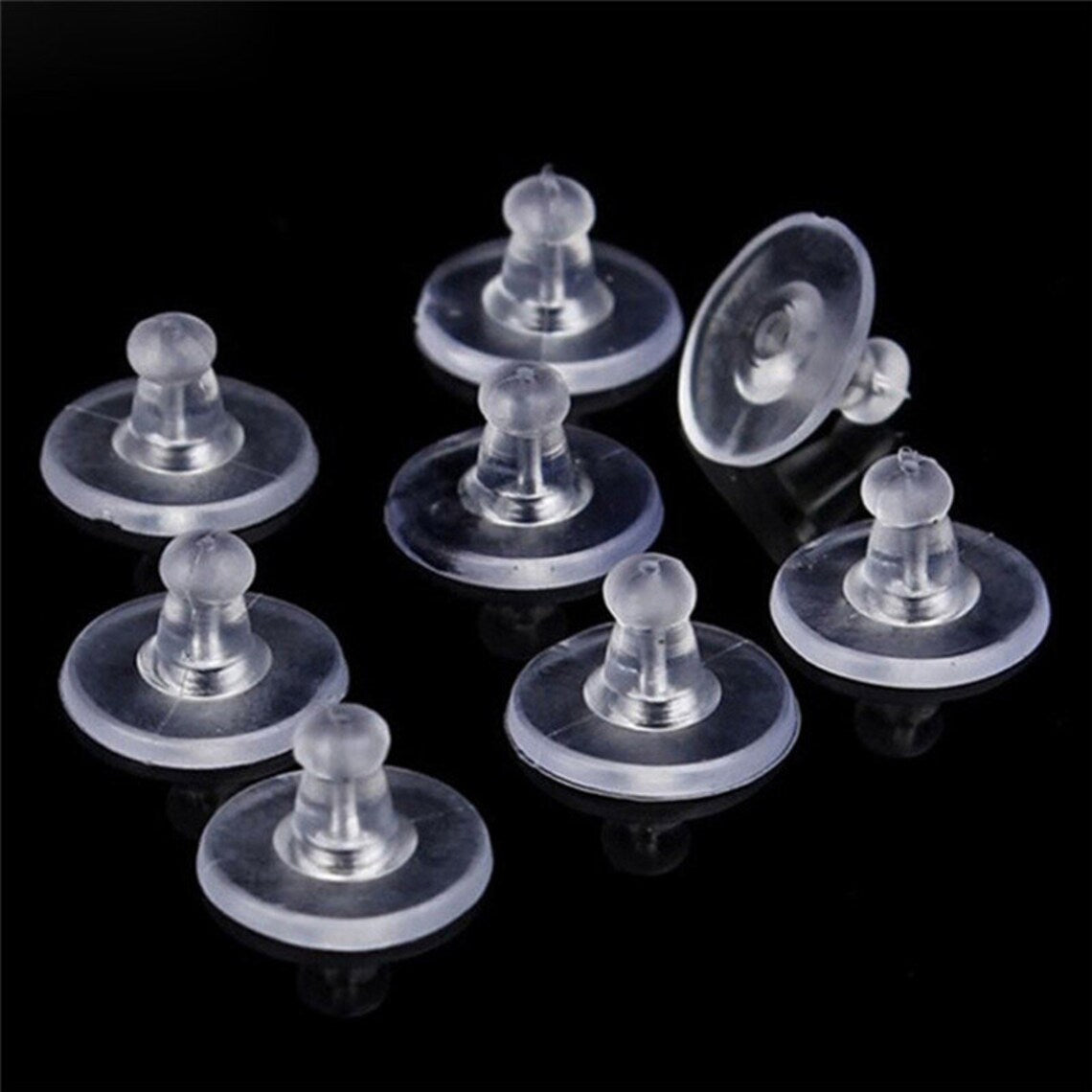 Earring Back w/Clear Disc - 10pr