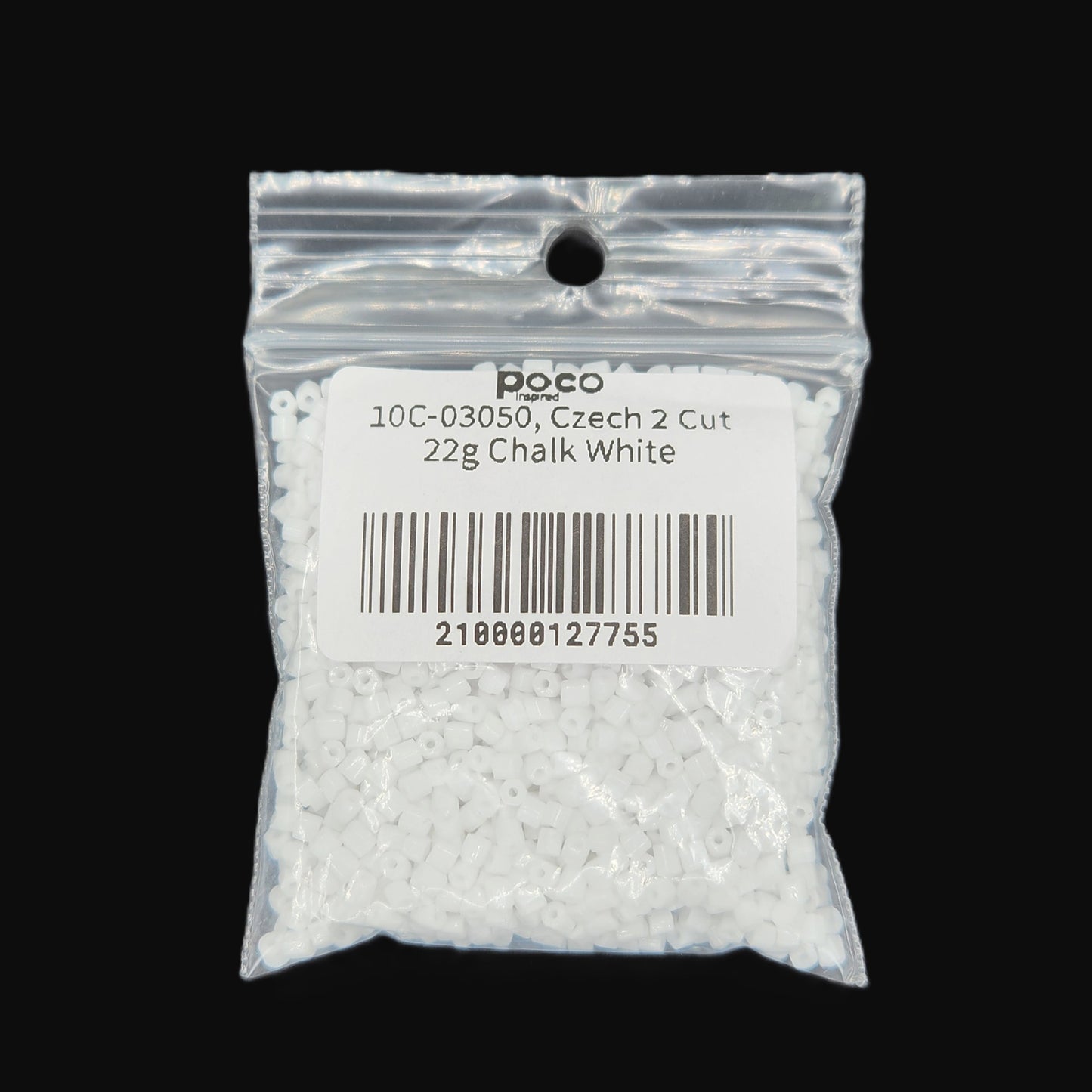 10C-03050, Czech 2 Cut 22g Chalk White