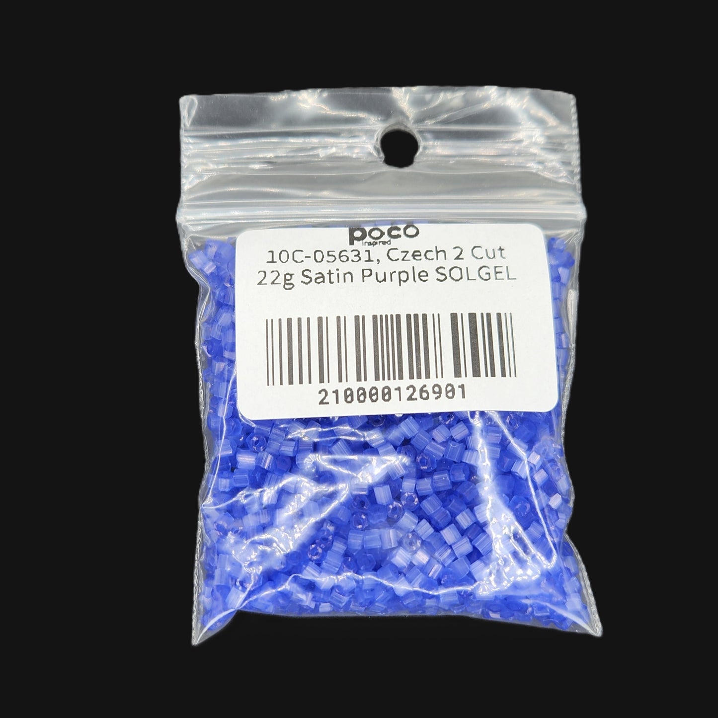 10C-05631, Czech 2 Cut 22g Satin Purple SOLGEL