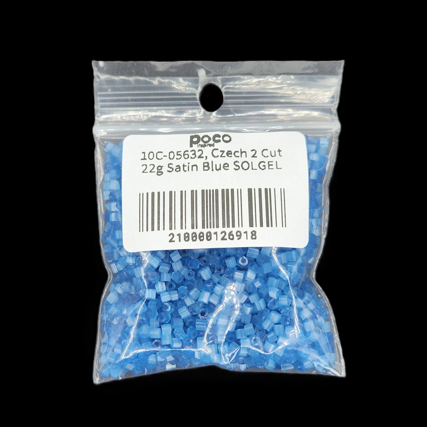 10C-05634, Czech 2 Cut 22g Satin Aqua SOLGEL
