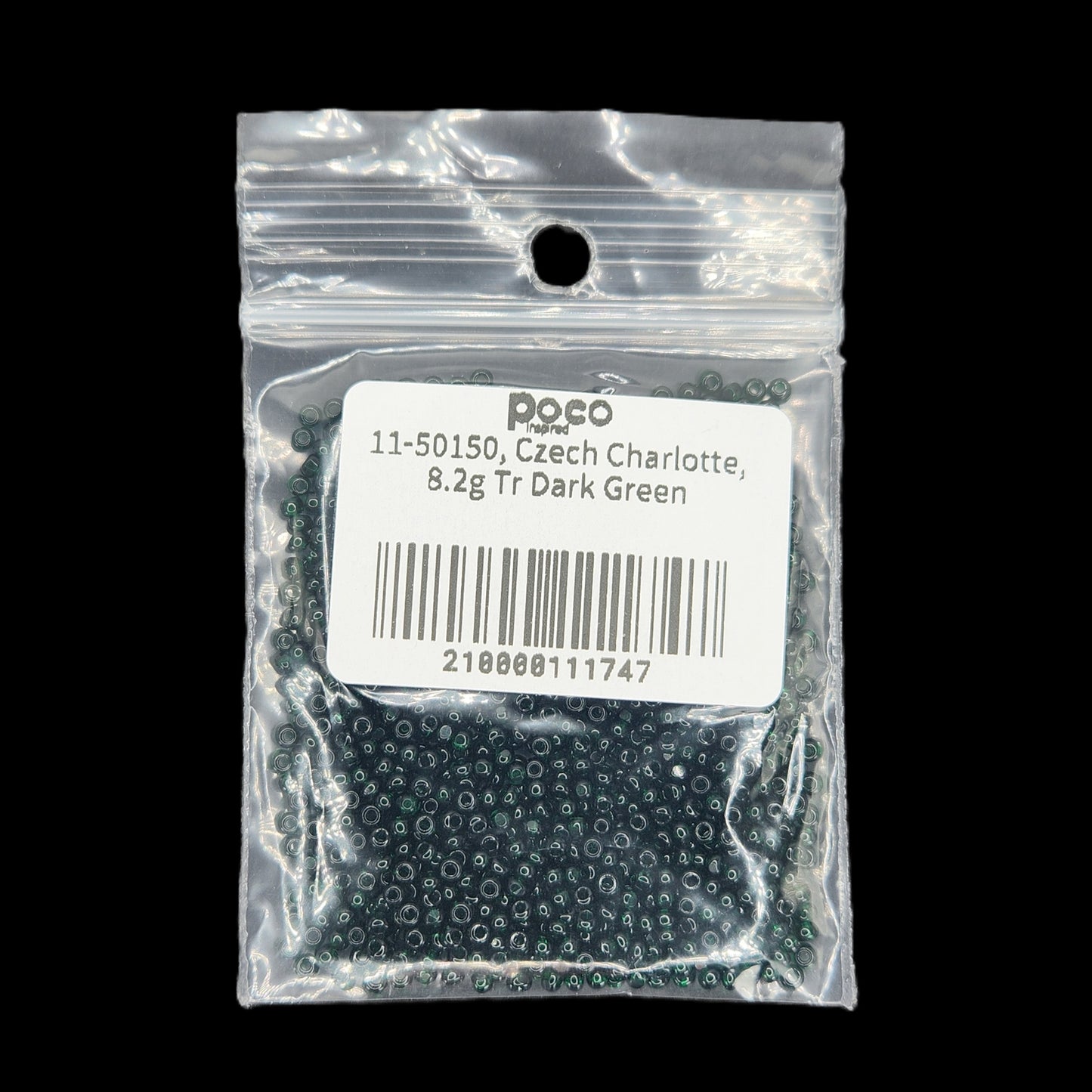 11-50150, Czech Charlotte, 8.2g Tr Dark Green