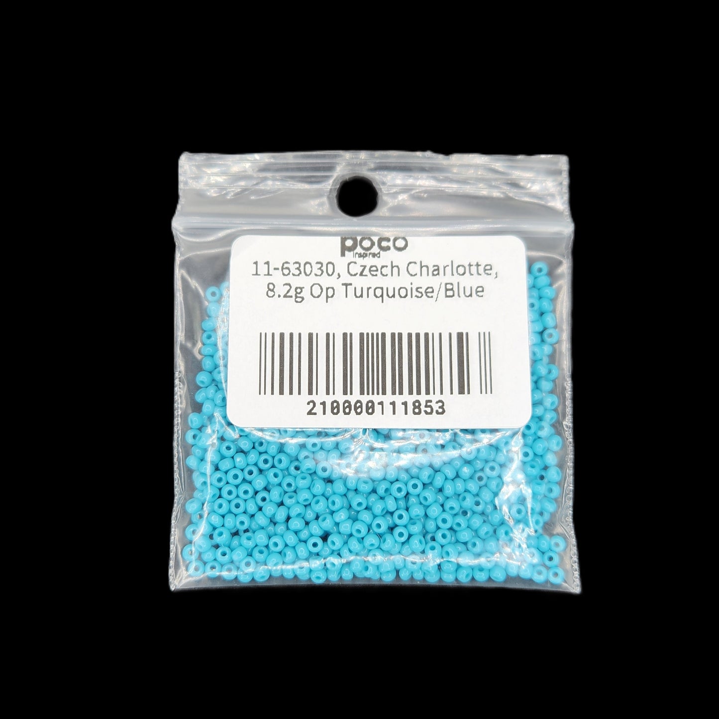 11-63030, Czech Charlotte, 8.2g Op Turquoise/Blue