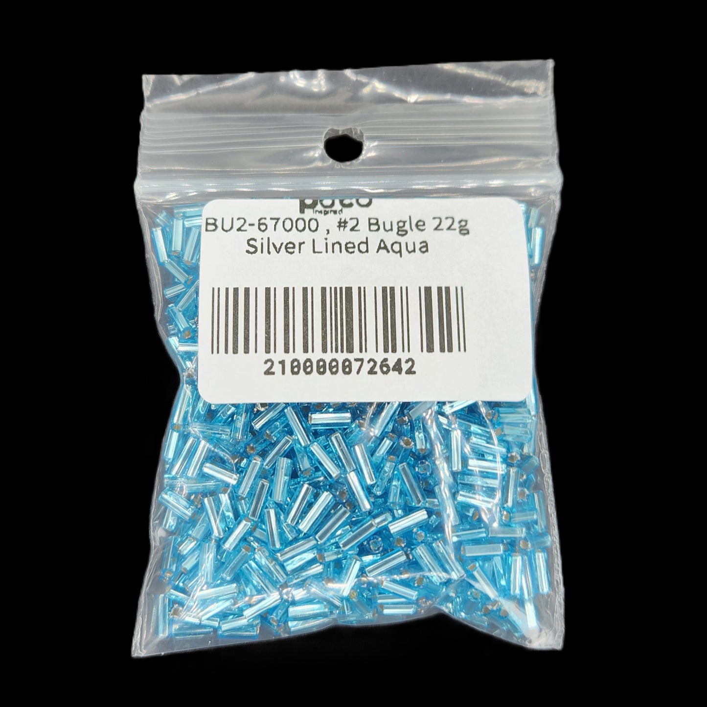 BU2-67000 , #2 Bugle 22g Silver Lined Aqua