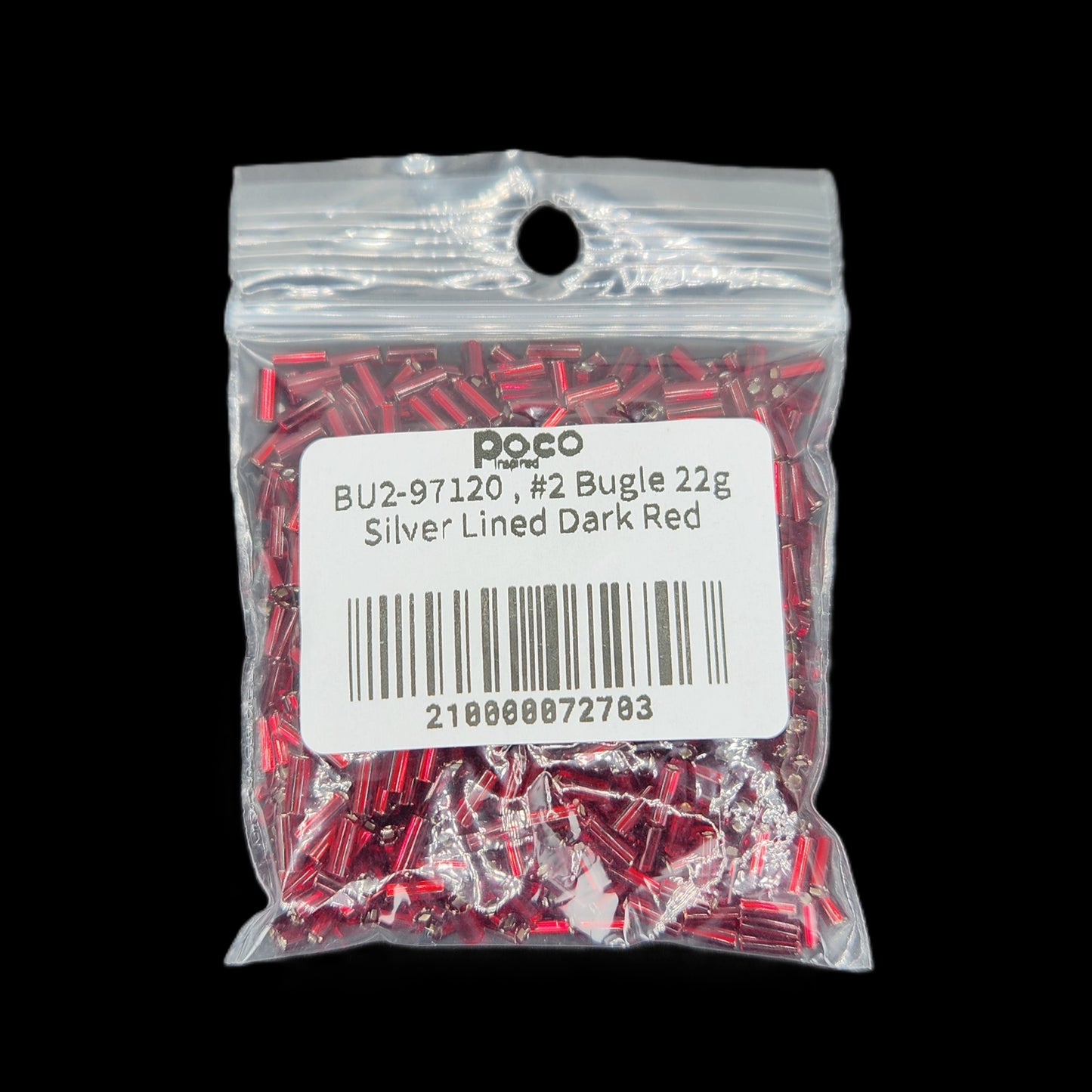 BU2-97120 , #2 Bugle 22g Silver Lined Dark Red