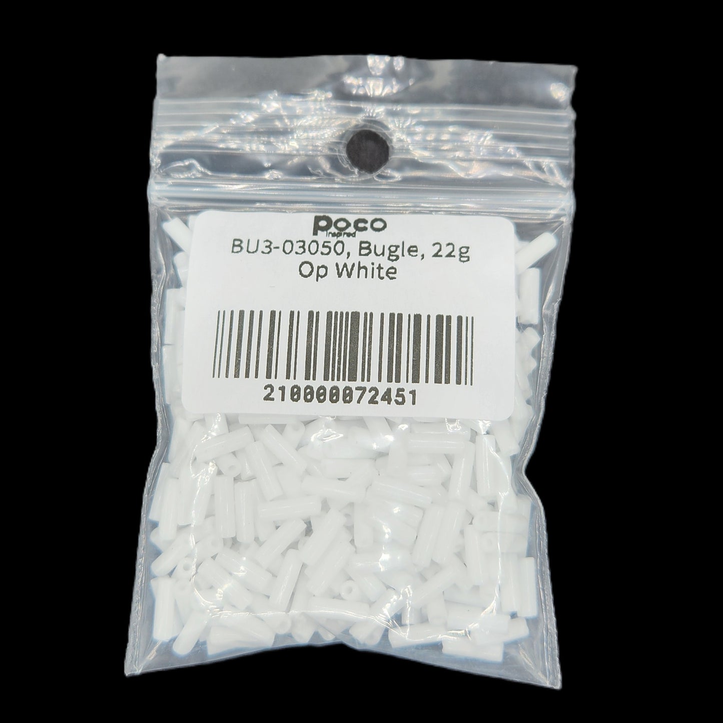 BU3-03050, #3 Bugle, 22g Op White
