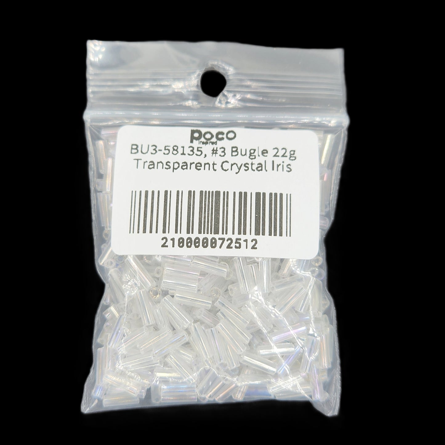 BU3-58135, #3 Bugle 22g Transparent Crystal Iris