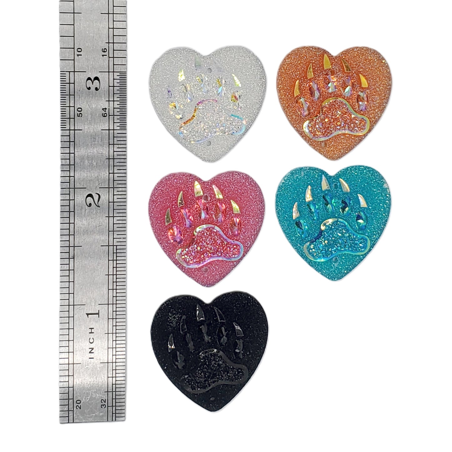 Resin Cab - Heart Large, Bear Paw