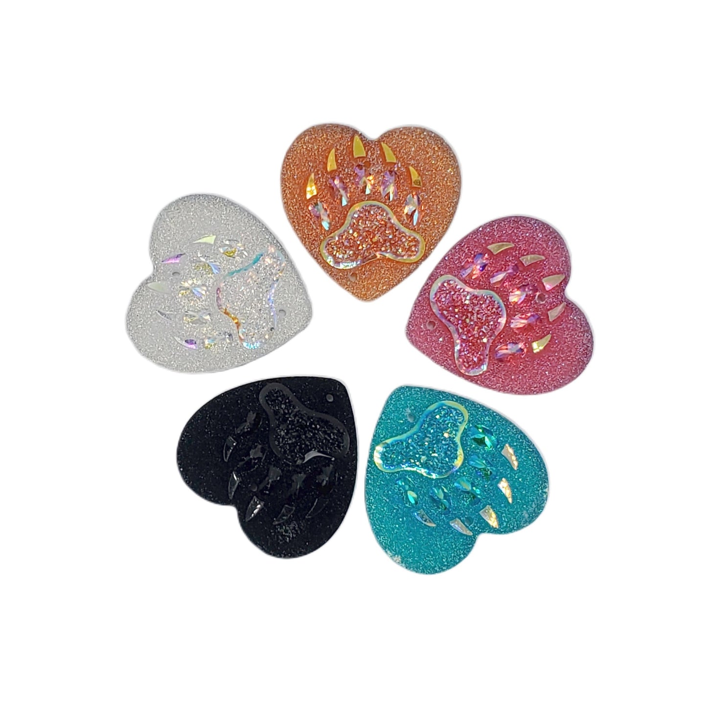 Resin Cab - Heart Large, Bear Paw