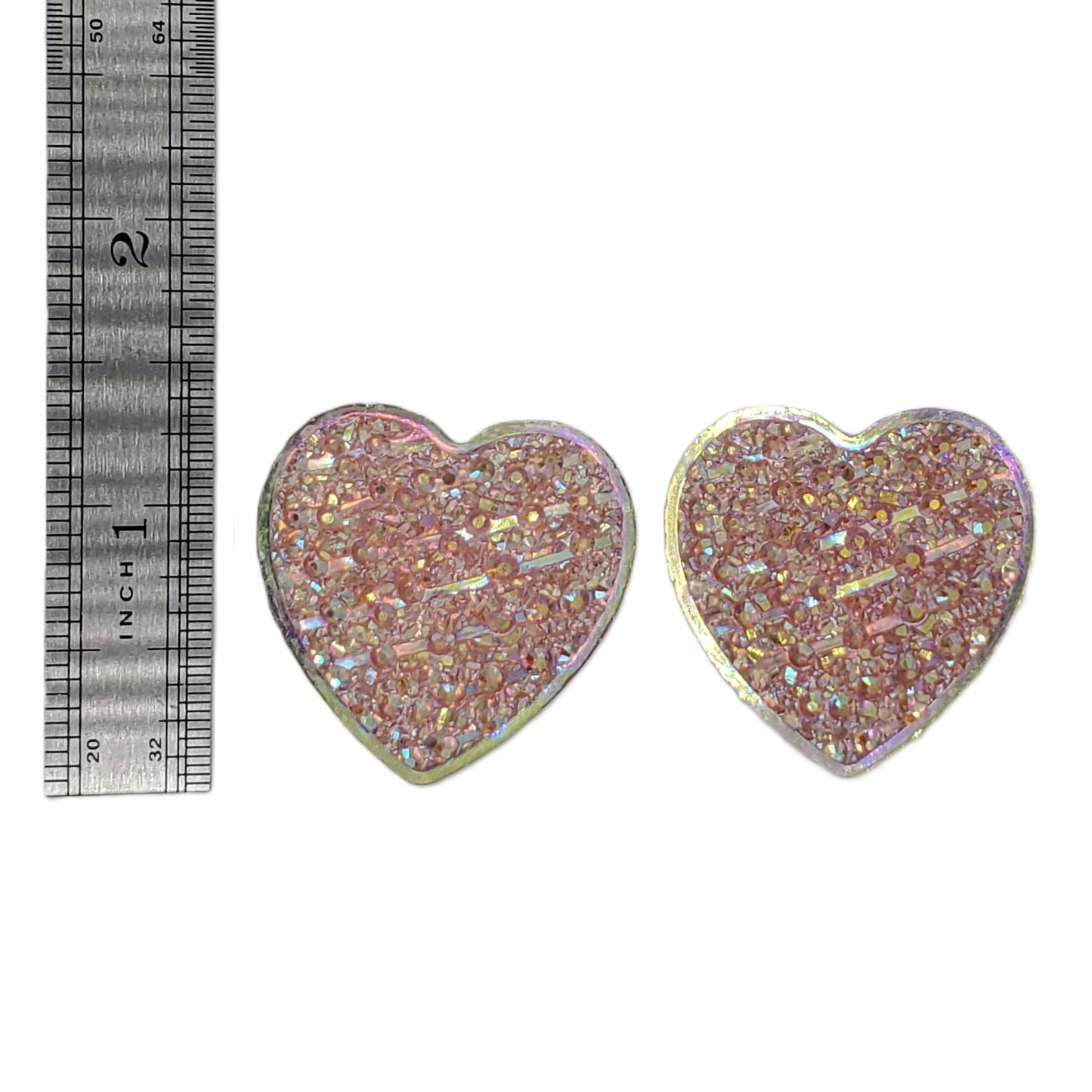Resin Cab - Heart Large, Druzy