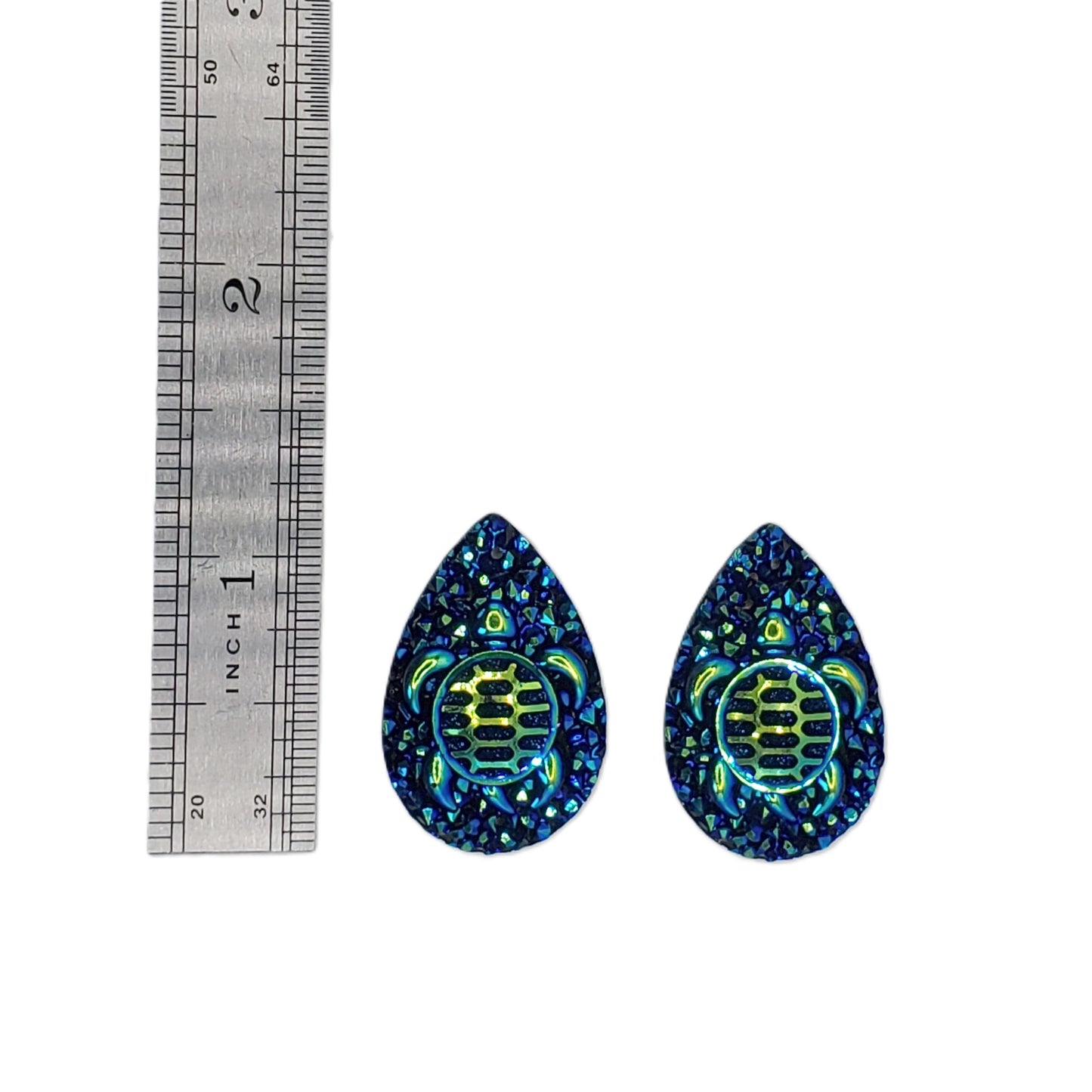 Resin Cabochon, Teardrop Medium, Turtle