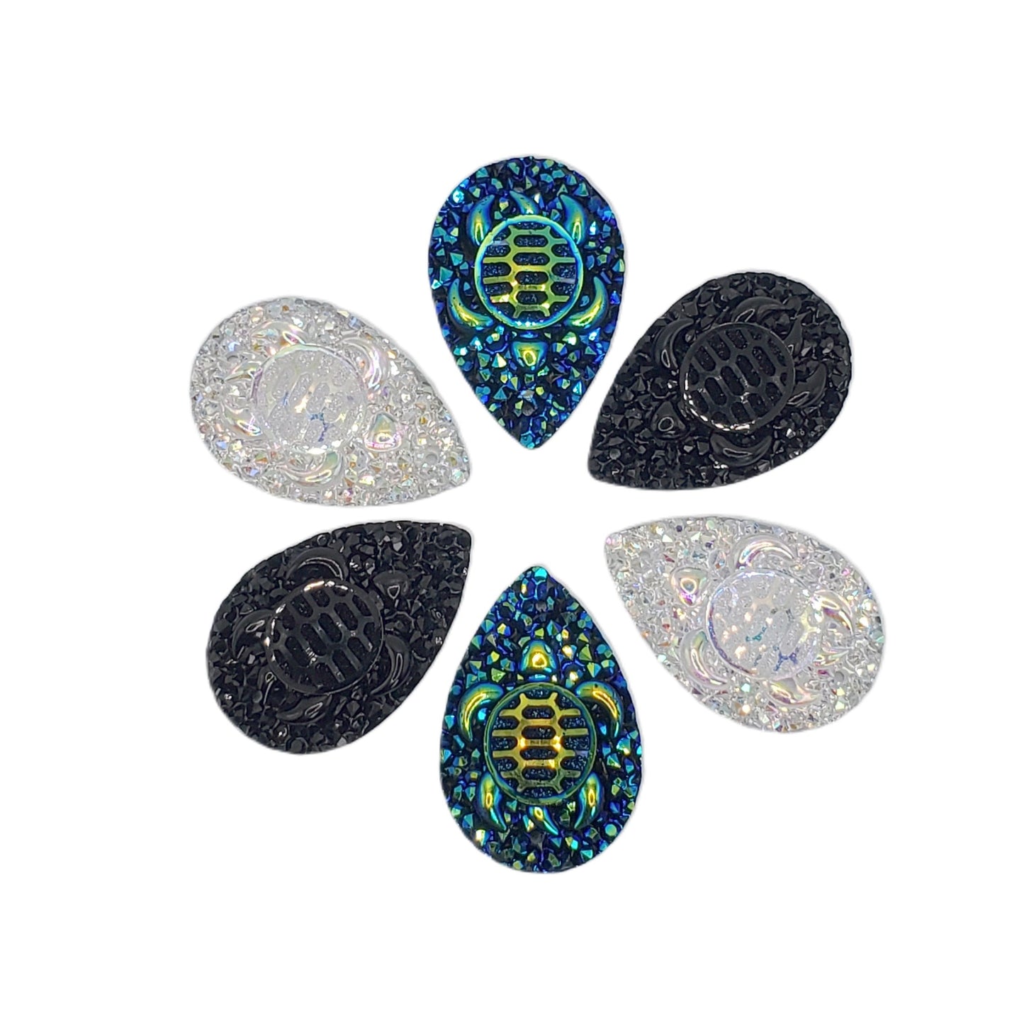 Resin Cabochon, Teardrop Medium, Turtle