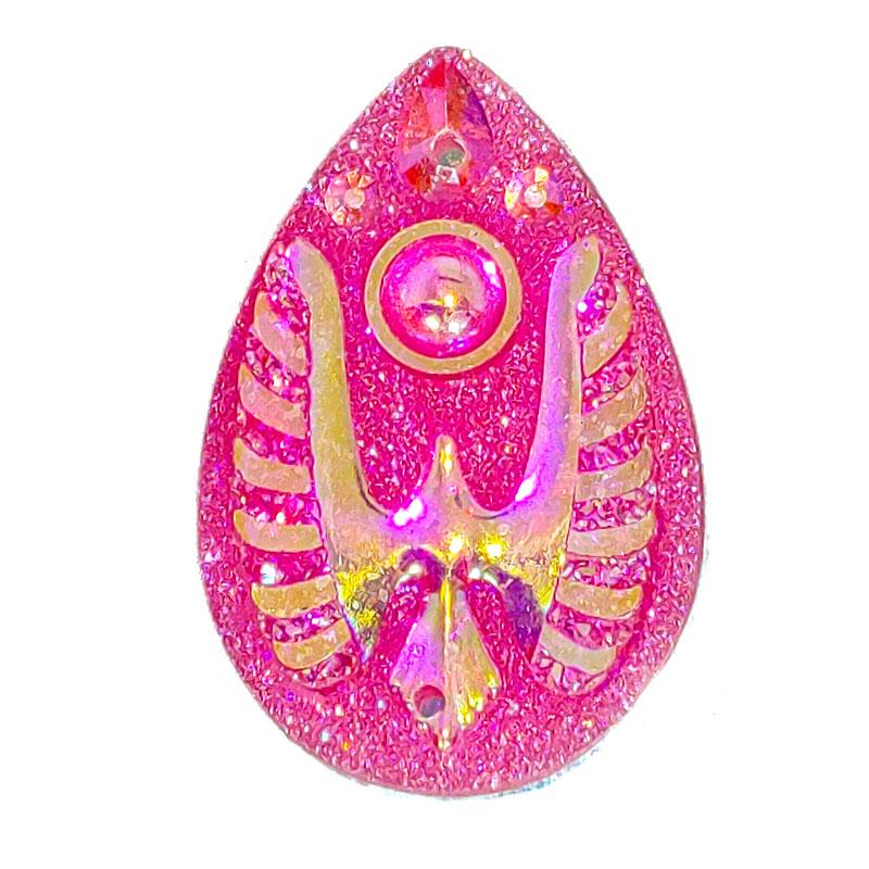 Resin Cabochon, Teardrop Thunderbird
