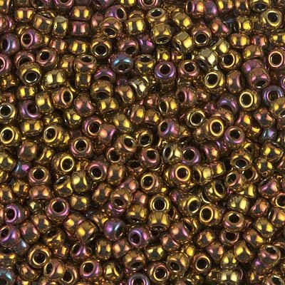 8-462, Miyuki 22g Metallic Gold Iris AB