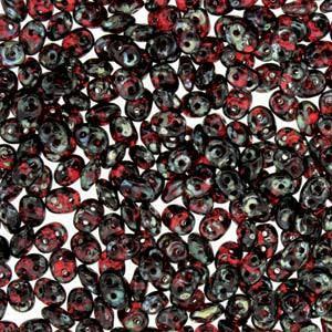 Ruby Picasso - SuperDuo, 2.5x5mm 22g