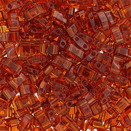 Transparent Dark Amber - Half Tila, Miyuki 5.2g