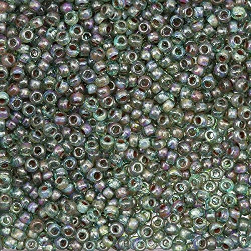 8-4506, Miyuki 22g Transparent Picasso Olivine