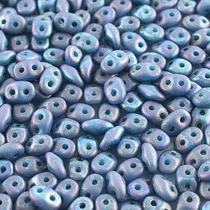 Matte Turquoise Blue Nebula - SuperDuo, 2.5x5mm 22g
