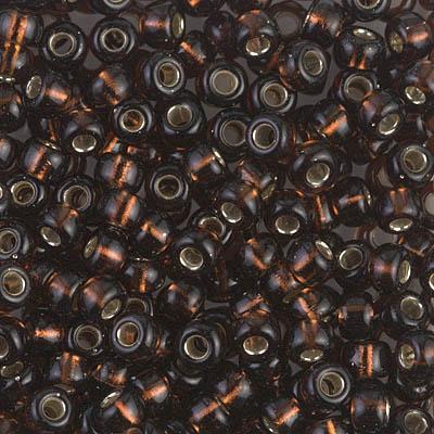 6-135S, Miyuki 20g Silver Lined Dark Brown