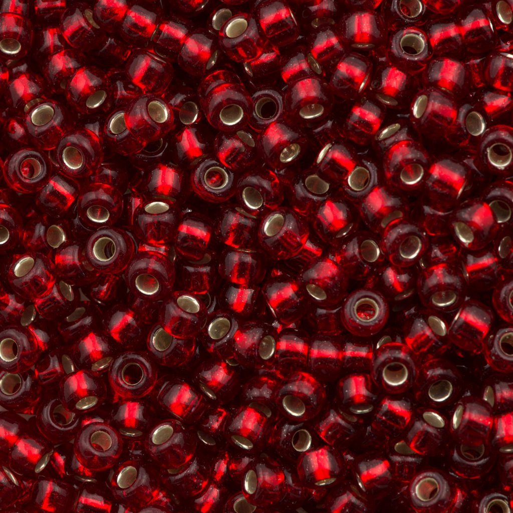 6-141S, Miyuki 20g Silver Lined Ruby