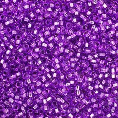 10-01402, Czech 22g Silver Lined Dyed Mauve
