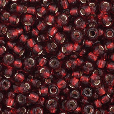 11-97120, Czech 22g Silver Lined Dark Red