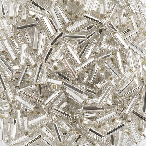 Silver Lined Crystal - Bugle, #3 25g