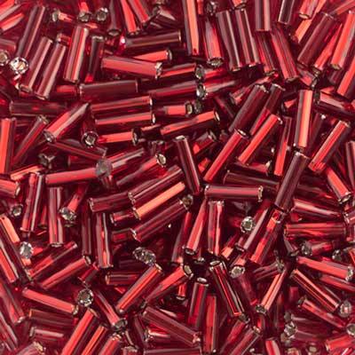 Silver Lined Red - Bugle, #3 25g