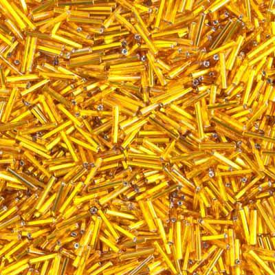 Silver Lined Dark Yellow - Bugle, #3 25g
