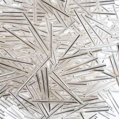 Silver Lined Crystal - Bugle, 30mm 25g