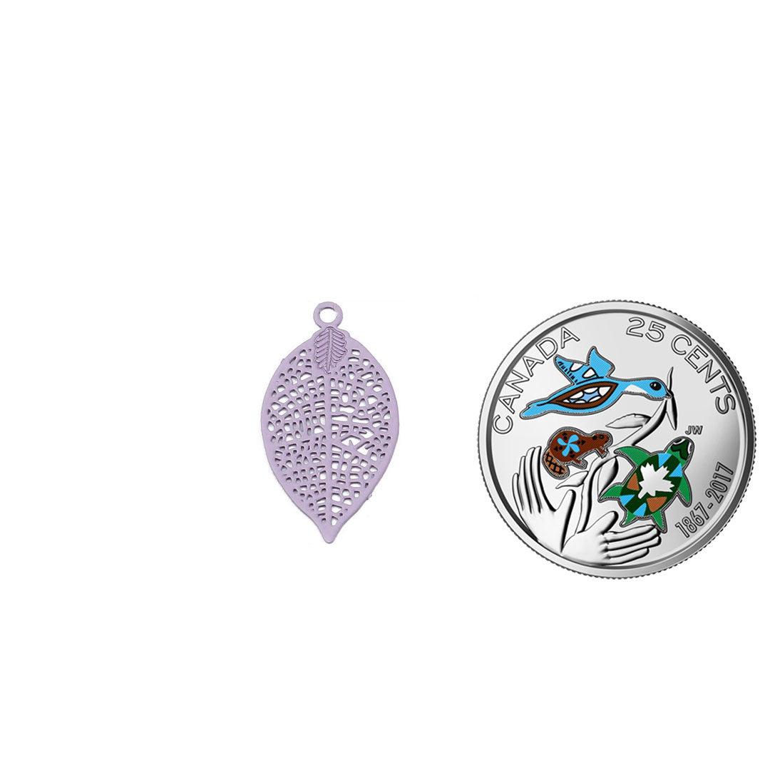 Charm Metal Painted Filigree Leaf Small - PoCo Inspired