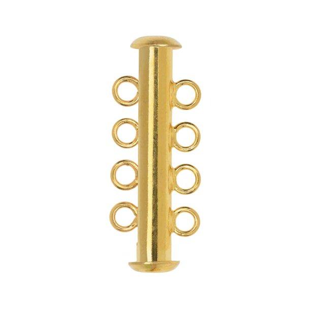 Tube Clasp - 1pc Gold 4 Strand