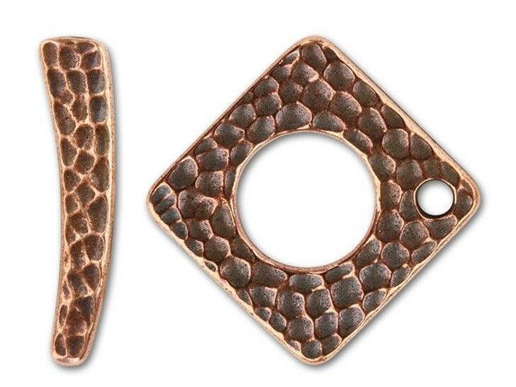 TC Toggle Antique Copper Hammered Square