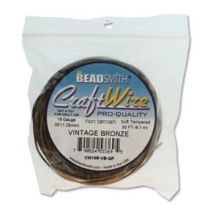 Craft Wire, Round - Vintage Bronze