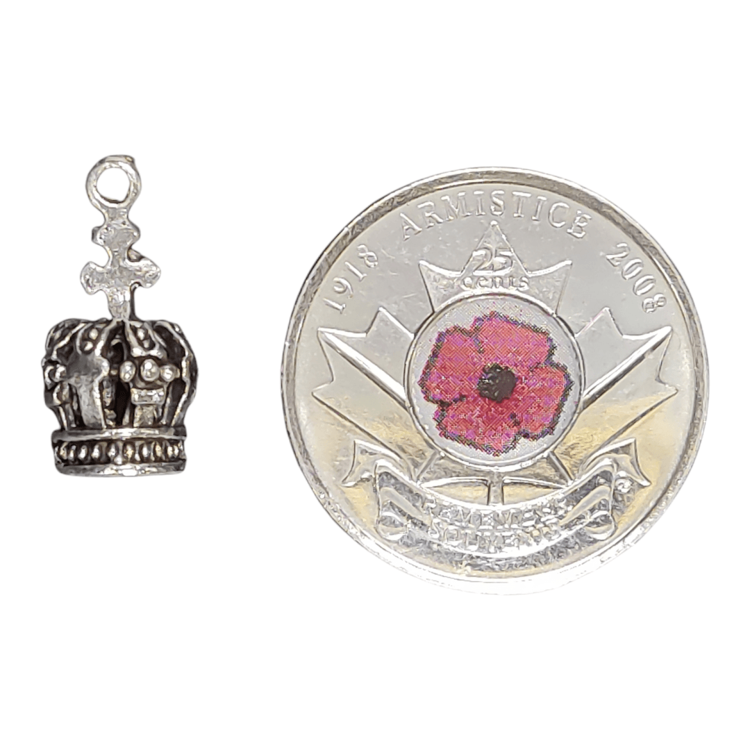 Charm, Crown Antique Silver