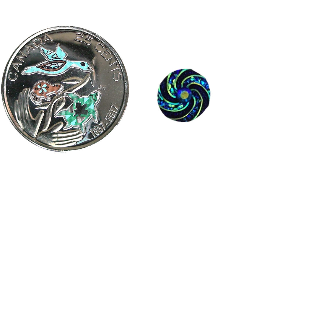 Resin Cab - Round 16mm, Whirlwind Black AB