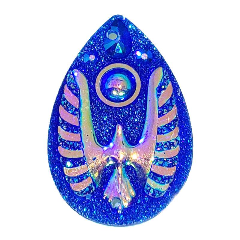 Resin Cabochon, Teardrop Thunderbird